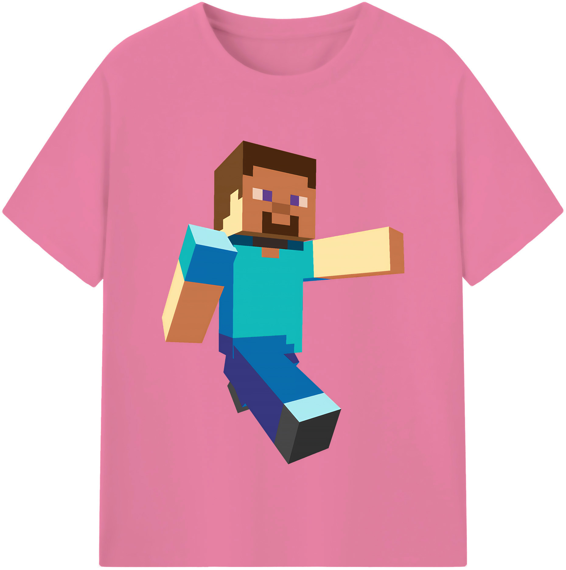 （画像用） マインクラフト ブロックの世界 Minecraft MC Block world 綿100％半袖Tシャツ（フロントプリント）